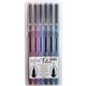 Marvy LePen Flex Brush Tip Pen Set - Brush Pen Point Style - Magenta, Amethyst, Navy, Oriental Blue, Burgundy, Teal - Magenta, A