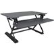 Victor High Rise Height Adjustable Standing Desk with Keyboard Tray (36" , Gray) - Gas Spring System Transforms Sit-Down Desk in