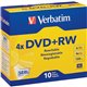Verbatim DataLifePlus 94839 DVD Rewritable Media - DVD+RW - 4x - 4.70 GB - 10 Pack Slim Case - 2 Hour Maximum Recording Time