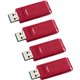 Verbatim Store 'n' Go USB Flash Drives - 16 GB - USB 2.0 - Red - Lifetime Warranty - 4 / Carton