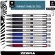 Zebra Pen F-301 Stainless Steel Ballpoint Pens - Fine Pen Point - Refillable - Retractable - Black - Stainless Steel Barrel - 9 