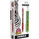 Zebra Z-Grip Retractable Ballpoint Pens - Medium Pen Point - 1 mm Pen Point Size - Retractable - Red - Clear, Red Barrel - 12 / 