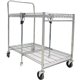 Bostitch Stow-Away Utility Cart - 2 Shelf - 250 lb Capacity - 4 Casters - x 35" Width x 37.3" Depth x 22" Height - Chrome - 1 Ea