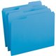 Business Source Reinforced Tab Colored File Folders - Blue - 10% Recycled - 100 / Box