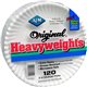 AJM 9" Original Heavyweight Plates - Serving, Reheating - Disposable - Microwave Safe - White - Paper Body - 120 / Pack