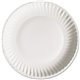 AJM 6" Green Label Economy Paper Plates - 100 / Bag - Microwave Safe - White - Paper Body - 10 / Carton