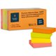 Business Source Premium Repostionable Adhesive Notes - 1.50" x 2" - Rectangle - Unruled - Neon - Self-adhesive, Repositionable, 