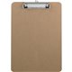 Business Source Flat Clip Clipboard - 9" x 12 1/2" - Hardboard - Brown - 1 Each