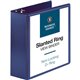 Business Source D-Ring View Binder - 4" Binder Capacity - Slant D-Ring Fastener(s) - Internal Pocket(s) - Navy - Clear Overlay, 