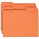 Business Source 1/3 Tab Cut Recycled Top Tab File Folder - Orange - 10% Recycled - 100 / Box