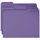 Business Source 1/3 Tab Cut Recycled Top Tab File Folder - Purple - 10% Recycled - 100 / Box
