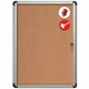 MasterVision Magnetic Ultra Slim Enclosed Board - 36.60" Height x 26.40" Width x 0.70" Depth - Natural Cork Surface - Magnetic, 