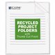 C-Line Recycled Poly Project Folders - Clear, Reduced Glare, 11 x 8-1/2, 25/BX, 62127