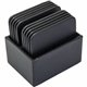 Dacasso Leatherette Square Coaster Set - Square - Black - Leatherette - 1Each