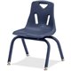 Jonti-Craft Berries Stacking Chair - Steel Frame - Four-legged Base - Navy - Polypropylene - 1 Each