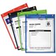 C-Line Super Heavyweight Plus Shop Ticket Holder, Stitched - Both Sides Clear, Assorted Colors, 9 x 12, 20/BX, 50920