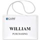 C-Line Hanging Style Name Badge Kit with White Elastic Cord - Sealed Holders with Inserts, 4 x 3, 50/BX, 96043