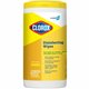 CloroxPro Disinfecting Wipes - Lemon Fresh - Yellow - Soft Cloth - Bleach-free, Moist, Pre-moistened, Easy Tear, Phosphorous-fre