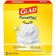 Glad ForceFlex Tall Kitchen Drawstring Trash Bags - 13 gal Capacity - 9 mil (229 Micron) Thickness - Drawstring Closure - White 
