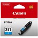 Canon CLI-251C Original Ink Cartridge - Inkjet - Cyan - 1 Each