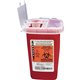 Covidien Sharps Medical Waste Container - 1 quart Capacity - 6.3" Height x 4.5" Width x 4.3" Depth - Red - 1 Each