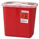 Covidien Sharps Rotor Lid Container - 2 gal Capacity - 10" Height x 10.5" Width x 7.3" Depth - Red - 1 Each