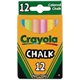Crayola Colored Chalk - 3.3" Length - 0.4" Diameter - Assorted - 12 / Box - Non-toxic