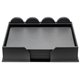 Dacasso Leatherette Conference Room Set - Rectangular - 17" Width - Leatherette, Velveteen - Gray