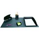 Dacasso 5-piece Home/Office Leather Desk Accessory Set - Velveteen, PU Leather - Forest Green - 1 Each