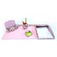 Dacasso 5-piece Home/Office Leather Desk Accessory Set - Velveteen, PU Leather - Floral Cream - 1 Each