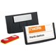 DURABLE Framed Magnetic Name Badge - 1-1/8" x 2-1/4" - Plastic - Black - 25 / Box