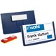 DURABLE Framed Magnetic Name Badge - 1-1/2" x 2-7/8" - Plastic - Dark Blue - 25 / Box