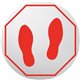 Deflecto StandSafe Personal Spacing Disks-Footprints - 50 / Carton - 20" Width x 20" Height - Vinyl - Clear