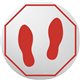 Deflecto StandSafe Personal Spacing Disks-Footprints - 6 / Each - Footprints Design - 20" Width x 20" Height x 0.1" Depth - Repo