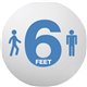 Deflecto StandSafe Personal Spacing Disks-6 Feet Apart - 6 / Each - 6 Feet Apart Design - 20" Width x 20" Height x 0.1" Depth - 