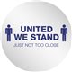Deflecto StandSafe 20" Personal Spacing Disks-United We Stand - 50 / Carton - United We Stand Design - 20" Width x 20" Height x 