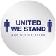 Deflecto StandSafe 20" Personal Spacing Disks-United We Stand - 6 / Pack - United We Stand Design - 20" Width x 20" Height x 0.1