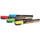 Deflecto Wet Erase Markers - Chisel Marker Point Style - Green, Red, Blue, Yellow Liquid Ink - 1 / Pack