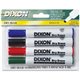 Ticonderoga Dry Erase Markers - Broad, Fine Marker Point - Chisel Marker Point Style - Assorted - 4 / Pack