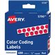 Avery 1/4" Color-Coding Labels - - Height1/4" Diameter - Permanent Adhesive - Round - Red - 450 / Pack - Self-adhesive