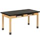 Diversified Spaces PerpetuLab Wooden Leg Science Table with Plain Apron - For - Table TopBlack Rectangle Top - Square Leg Base -