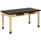 Diversified Spaces PerpetuLab Wooden Leg Science Table with Plain Apron - For - Table TopEpoxy Rectangle Top - Square Leg Base -