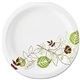 Dixie Pathways 7" Medium-weight Paper Plates by GP Pro - White, Green - Paper Body - 1000 / Carton